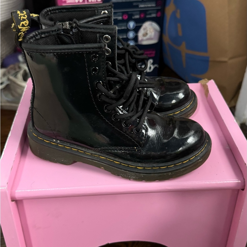 Doc Martens Kids Glossy Black Boots